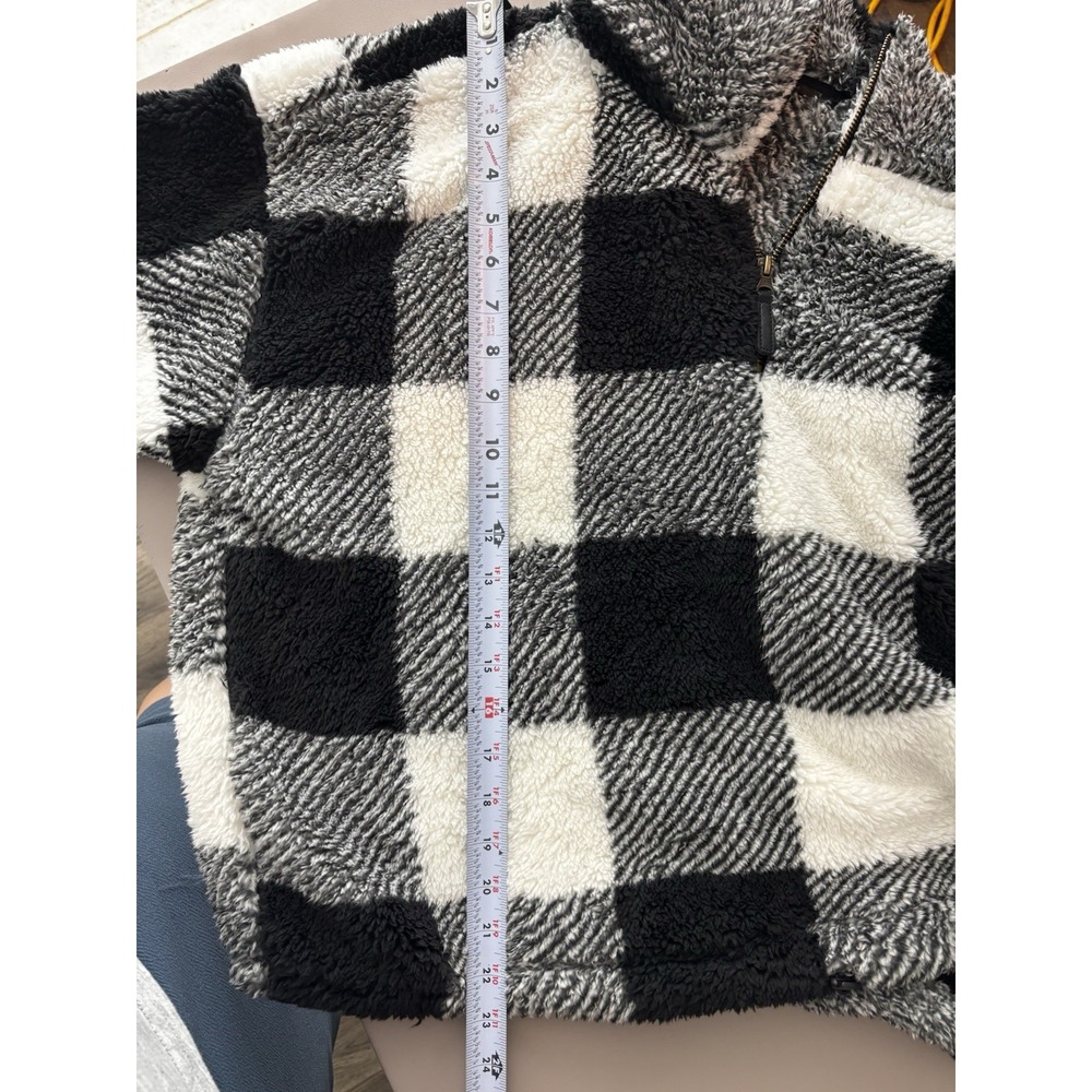Women's Sweater Canyon Creek Black And White‎ Plaid Size XL Zip - Picture 9 of 10
